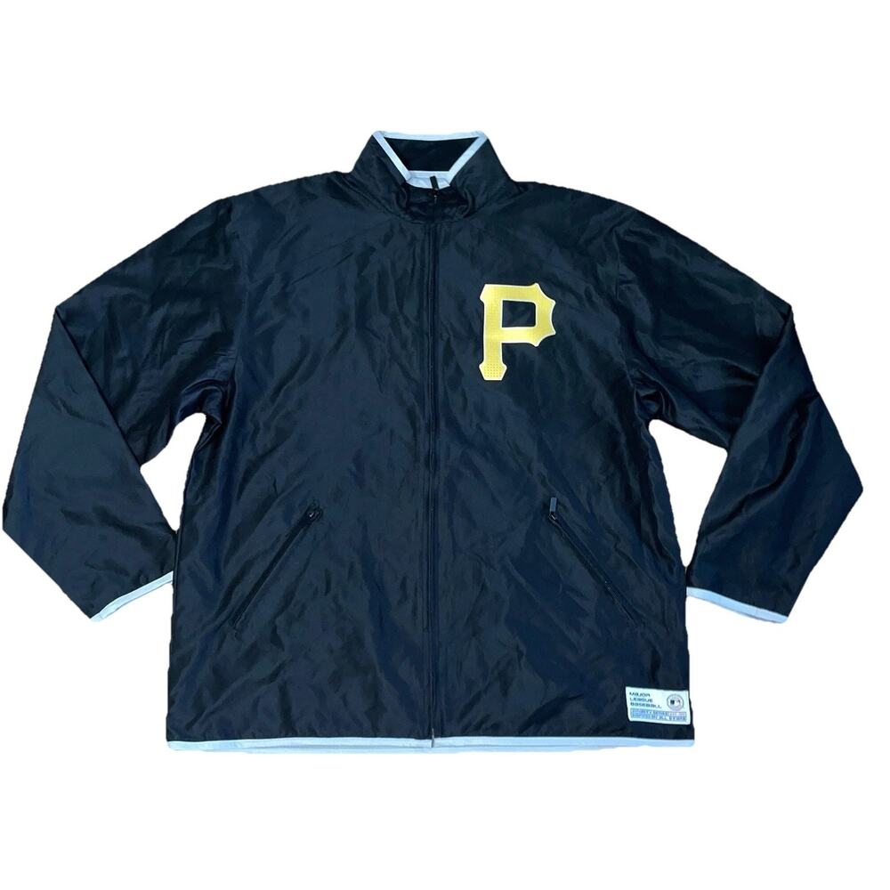 Pittsburgh Pirates MLB Dynasty Series Windbreaker Jacket XL Black Full Zip Mesh